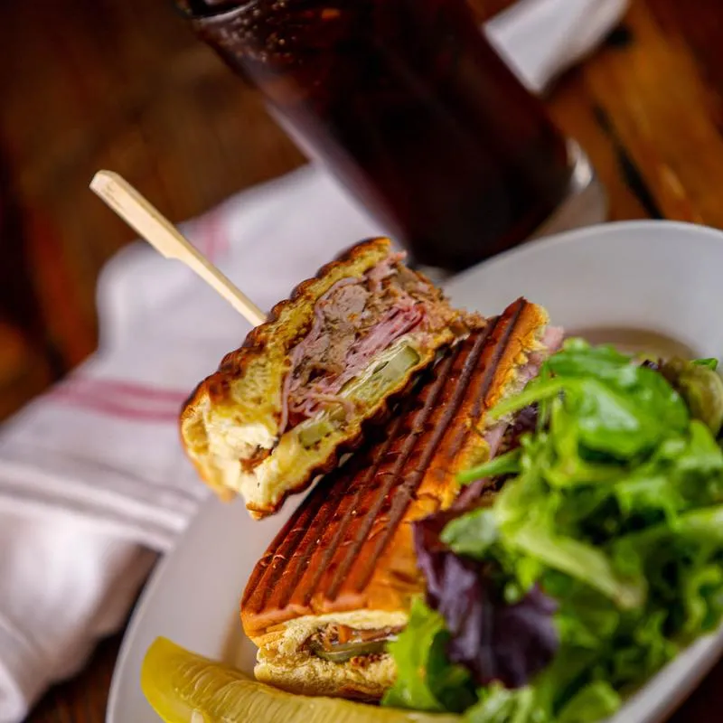 Two sandwiches and salad