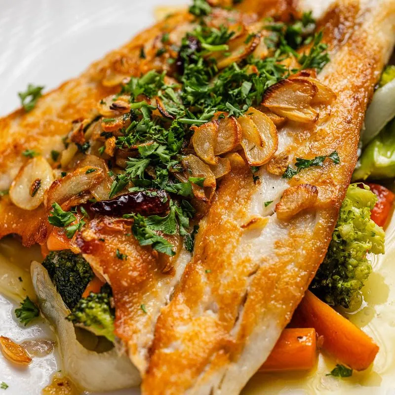 Food served in white plate.