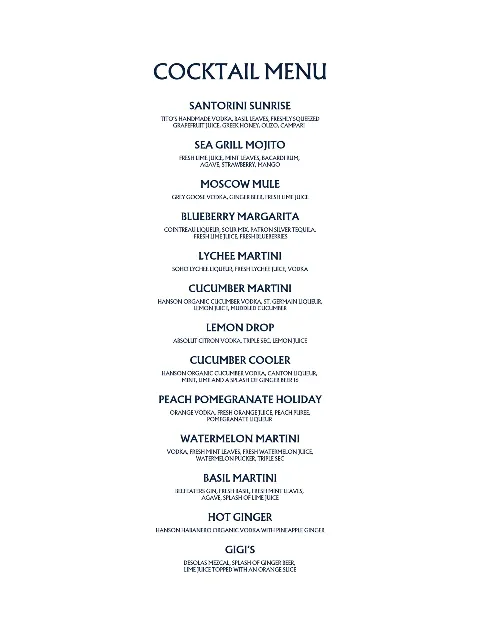 Sea Grill, drink