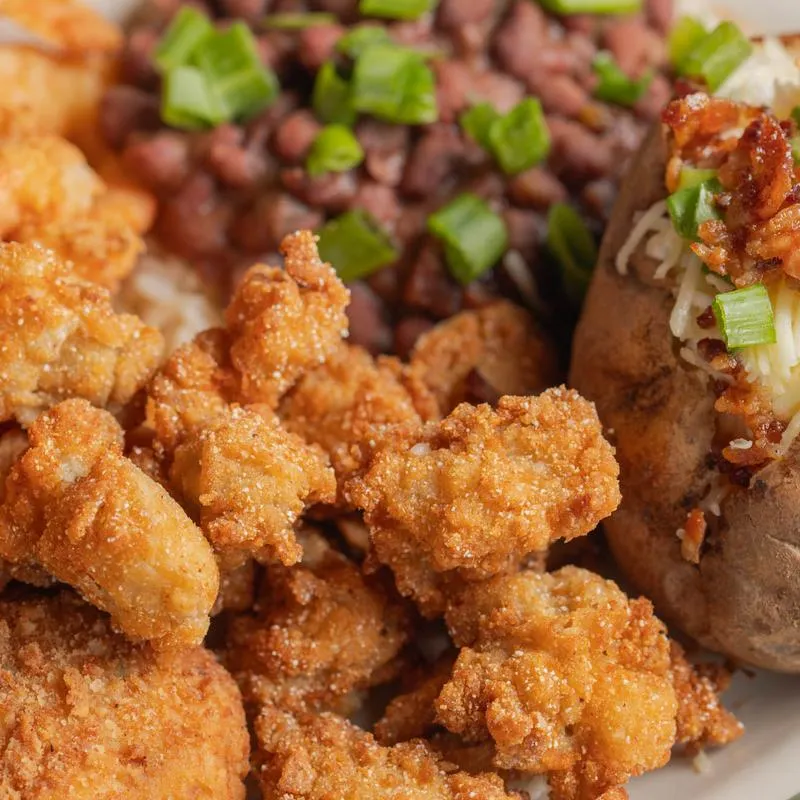 Fried Seafood Platter, close up