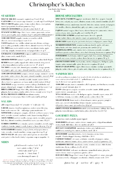Christopher's Kitchen, food