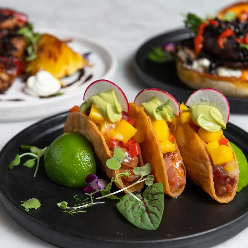 Tuna taco served