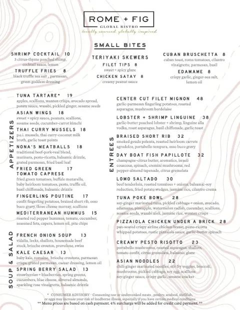 Rome + Fig, menu