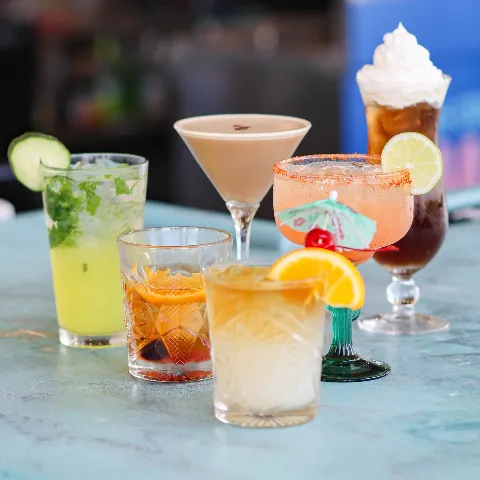 Colorful Anna Maria Oyster Bar cocktails perfect for summer