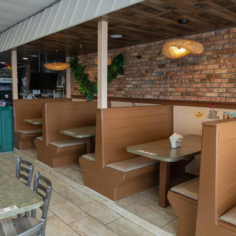 Dining area, booth tables.