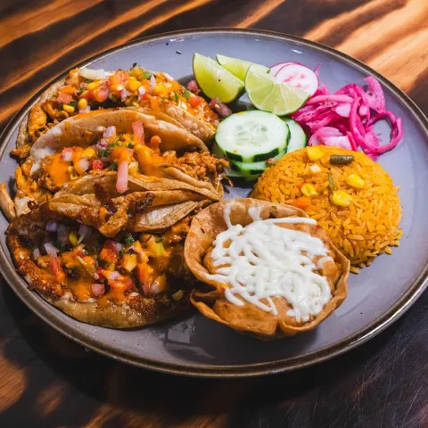Spicy chicken tacos.