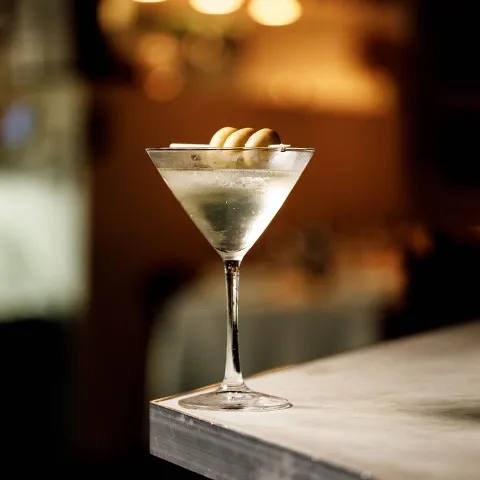 Martini with olives.