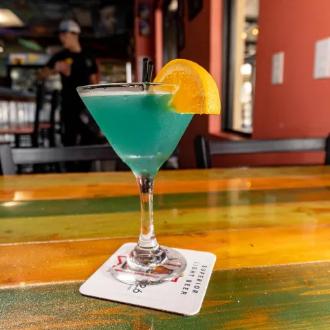The Blue Harbour cocktail.