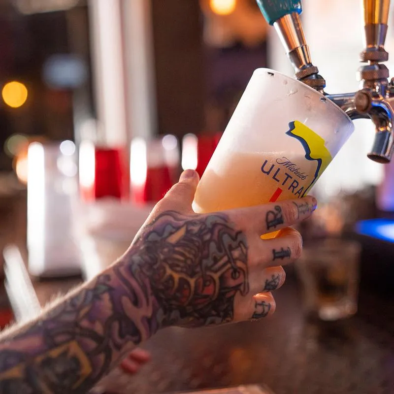 Pouring beer from the tap