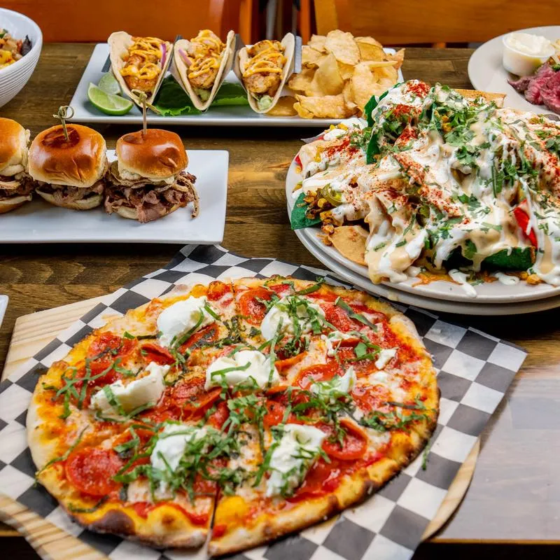 Multiple plated dishes.