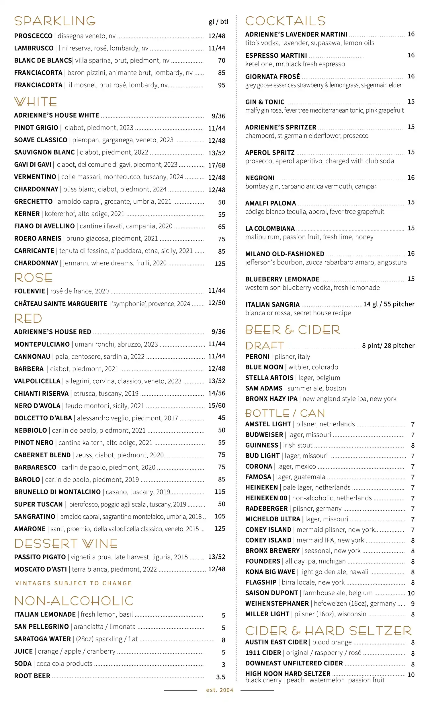 Adrienne’s Pizzabar