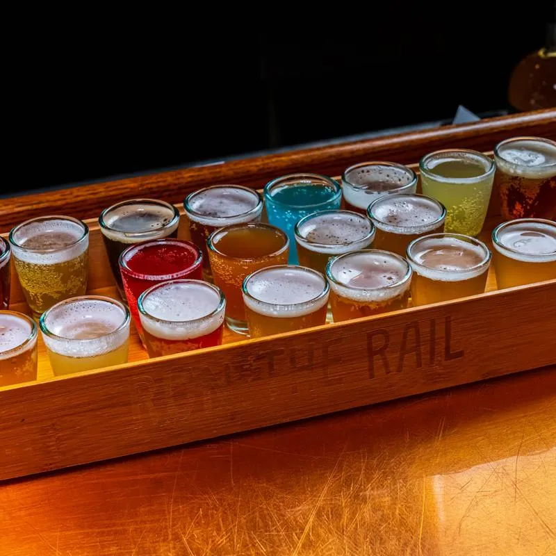 Flight of beers.