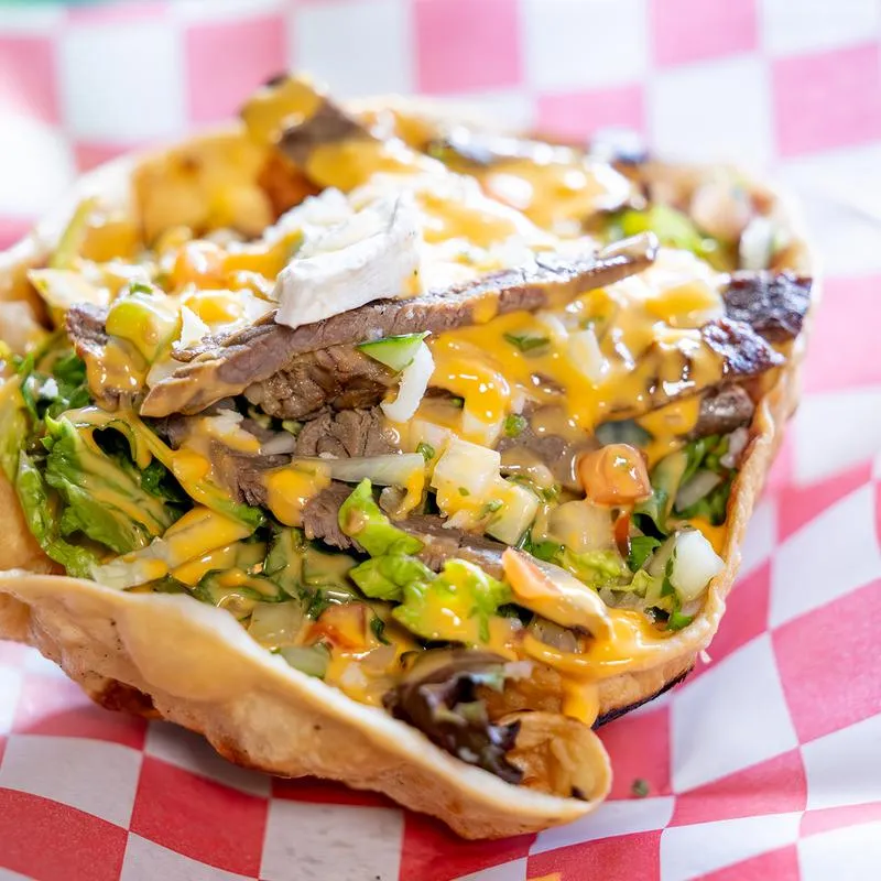 Taco Salad with asada.