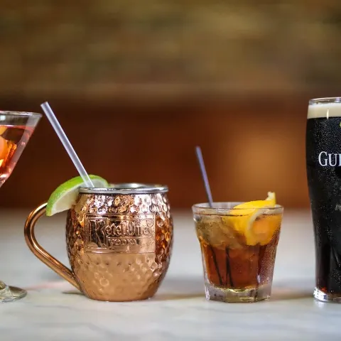 Assorted drinks.