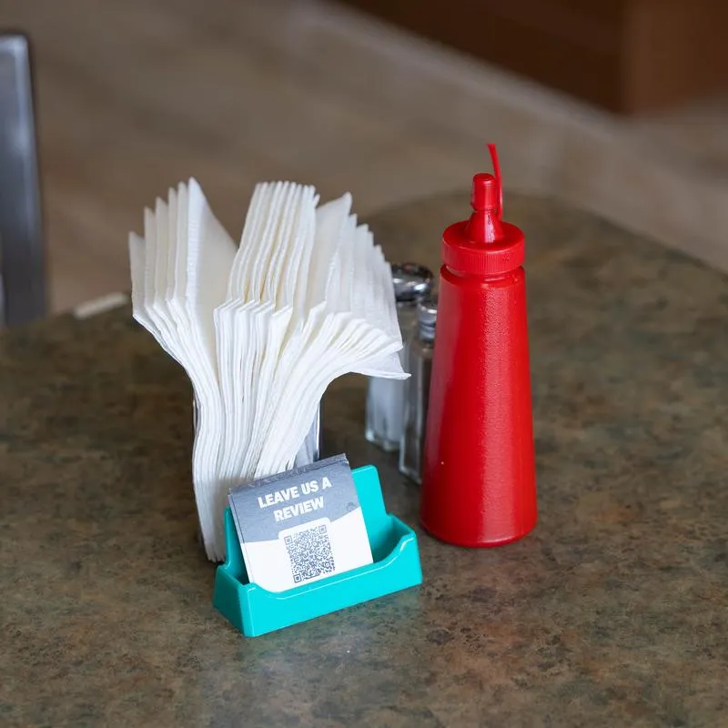 Napkins and table condiments.