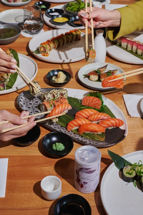 Sushi rolls and nigiri spread at SushiClub Brickell in Miami