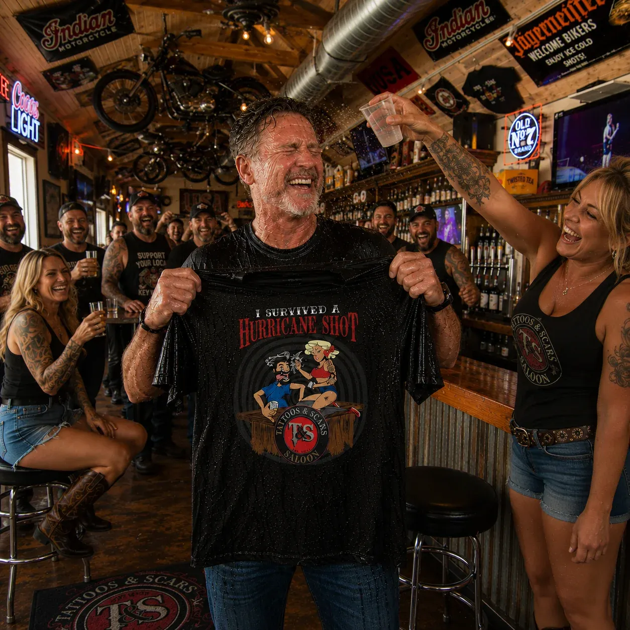I Survived a Hurricane Shot T-Shirt — Blonde Bartender