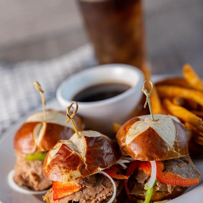Small sandwiches and dip