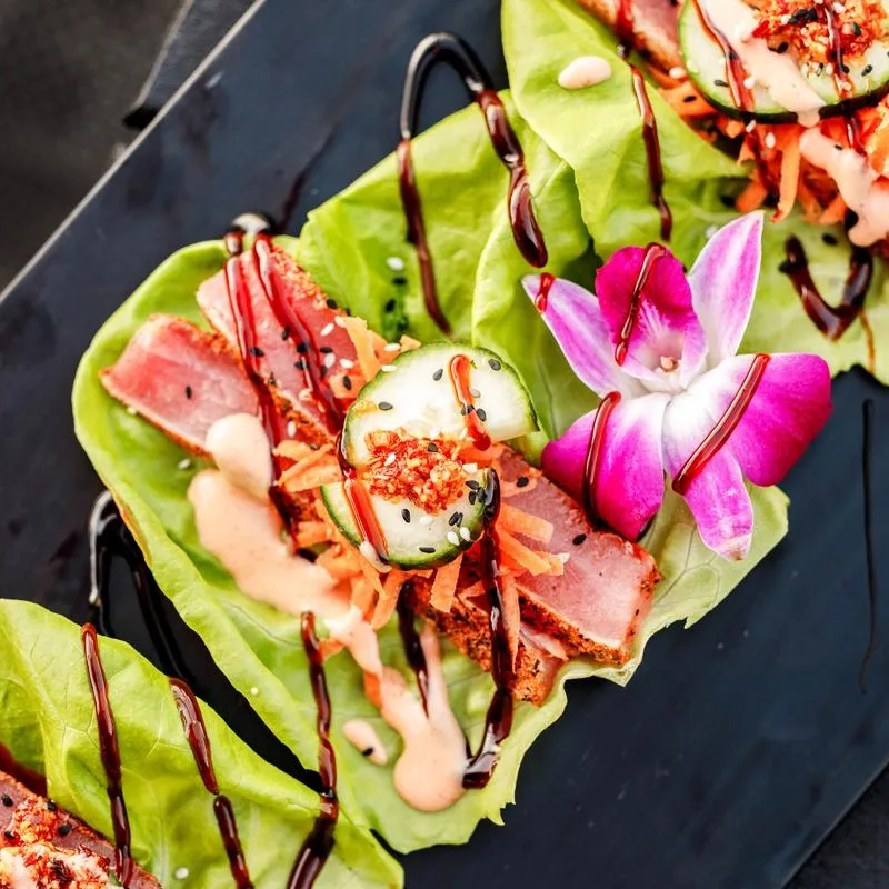 Tuna Lettuce Wraps top view.