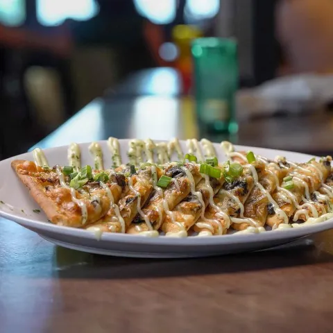 Mushroom and truffle flatbread.