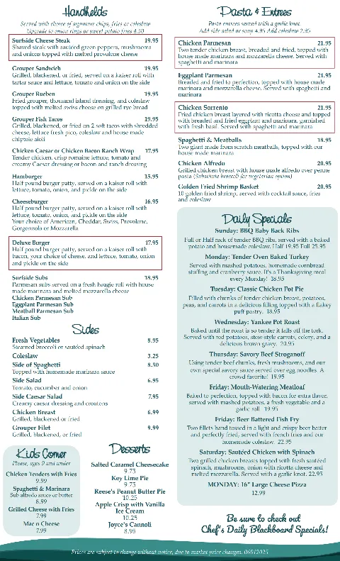 Surfside Grill & Pizzeria, food
